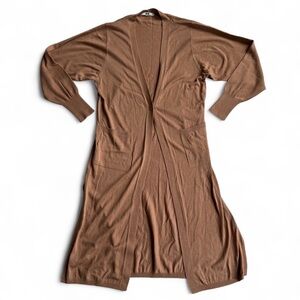 Uniqlo comfy long tan-brown cardigan